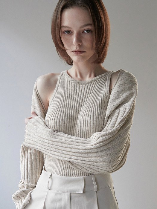 OU833 combi cotton bolero (natural linen)