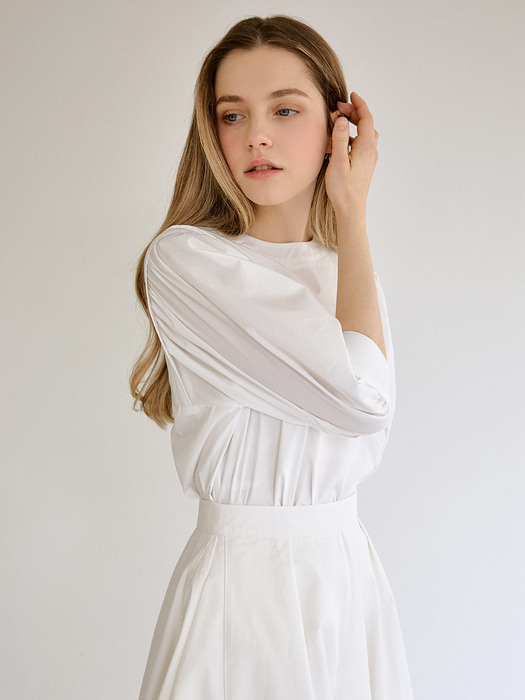 Cotton volume blouse (white)