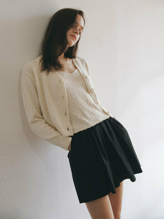 CRUMBLE KNIT CARDIGAN SET_IVORY (EEOP1CDR02W)