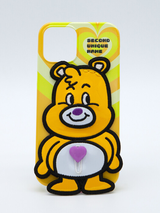 SUN CASE ENAMEL HEART BEAR YELLOW