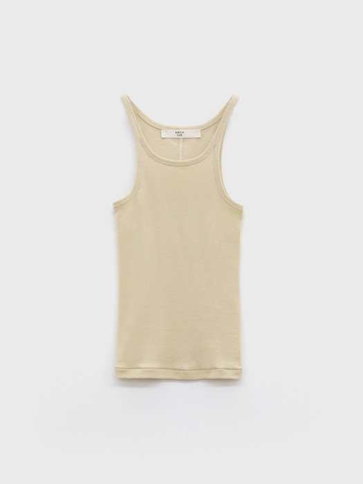 Sleeveless Jersey T-shirt / Beige