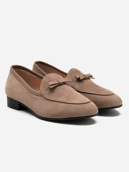 Ribbon Loafers Etoupe Suede / ALCW009