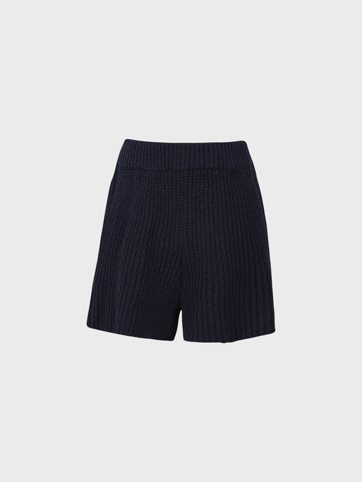 boucle knit short_dark navy