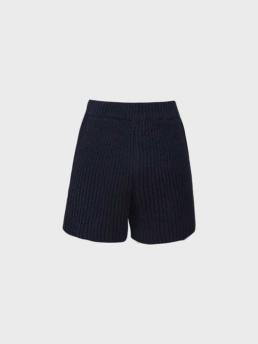 boucle knit short_dark navy