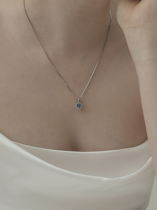 [Silver925] Moika Heart Necklace (muscari)