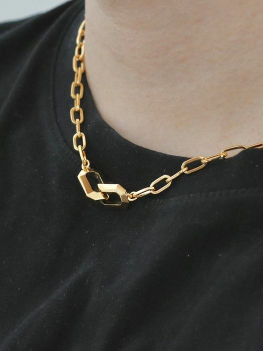 Commitment Plain Gold Link Necklace