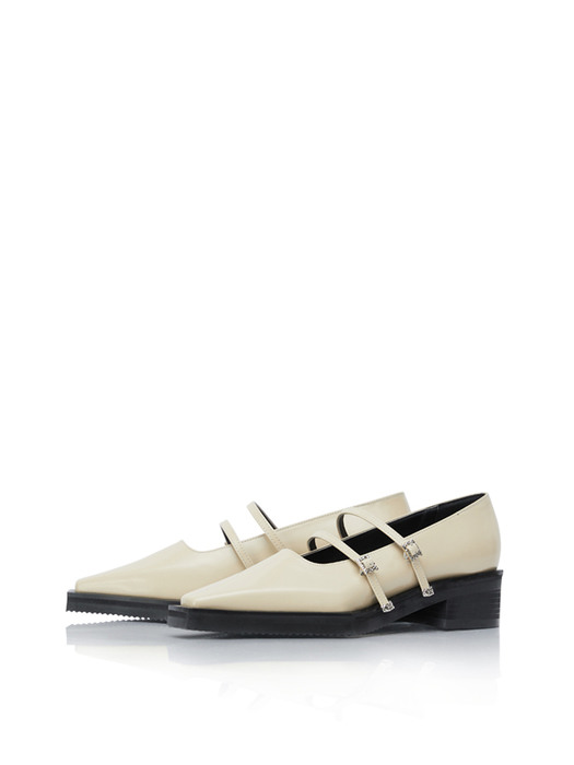 Ore two strap buckle loafer beige