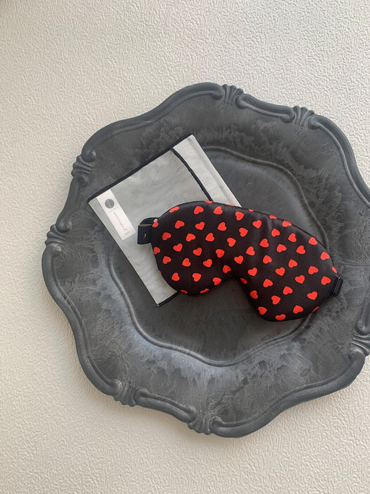 수면안대 red heart silk sleep mask