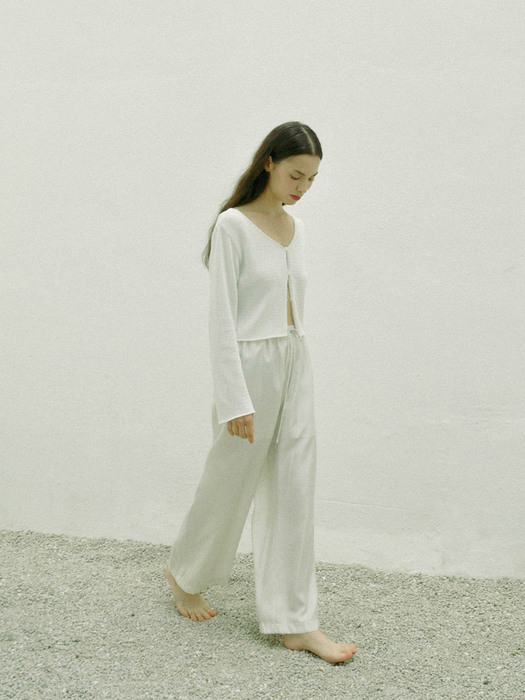 Silky string pants / Ivory