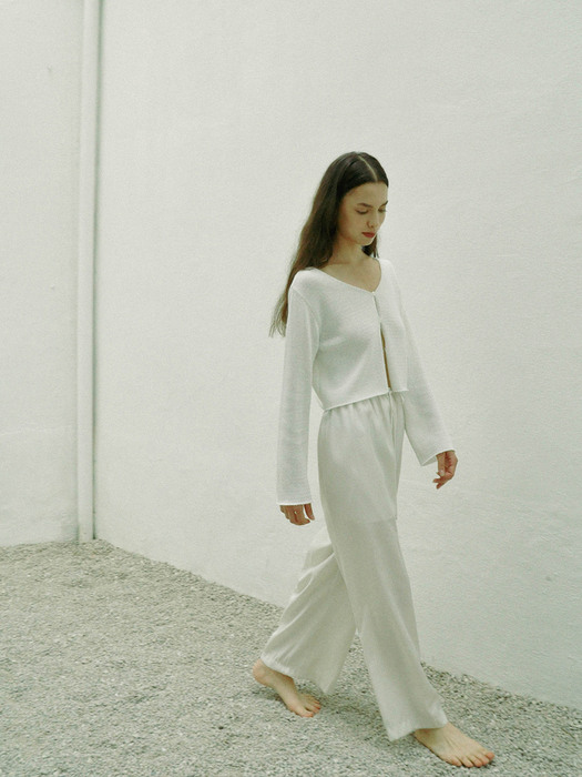 Silky string pants / Ivory