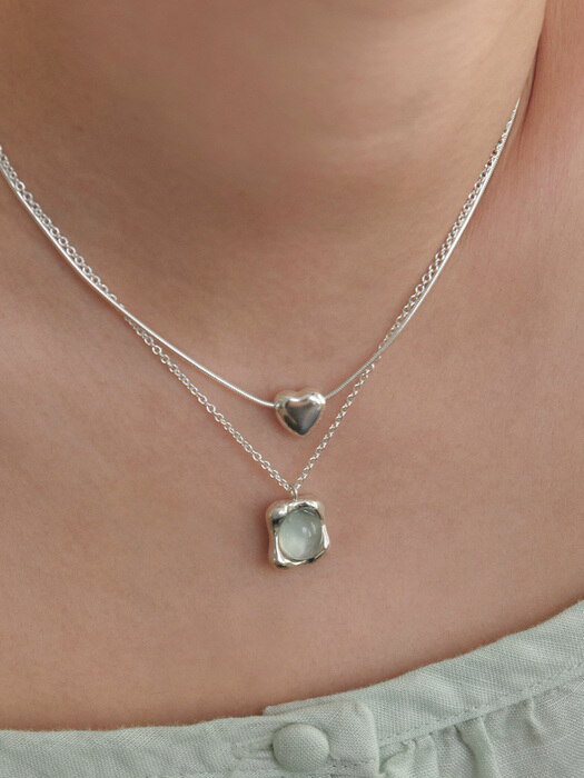 mini volume heart necklace (2 colors)