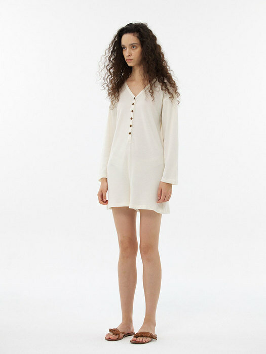 Waffle jumpsuit (white)