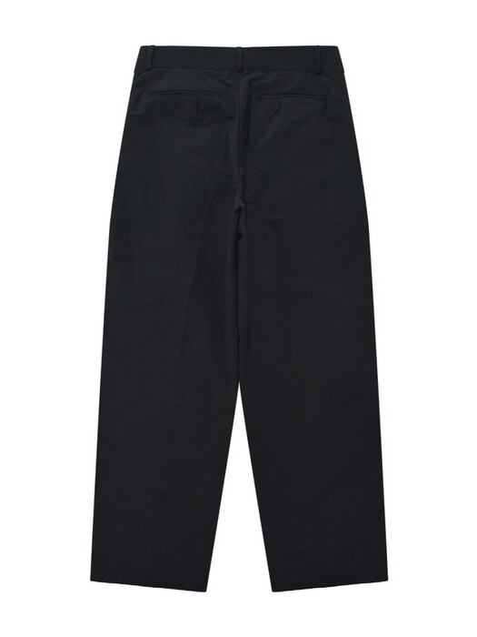 Linen Wide Two-tuck PANTS BLACK