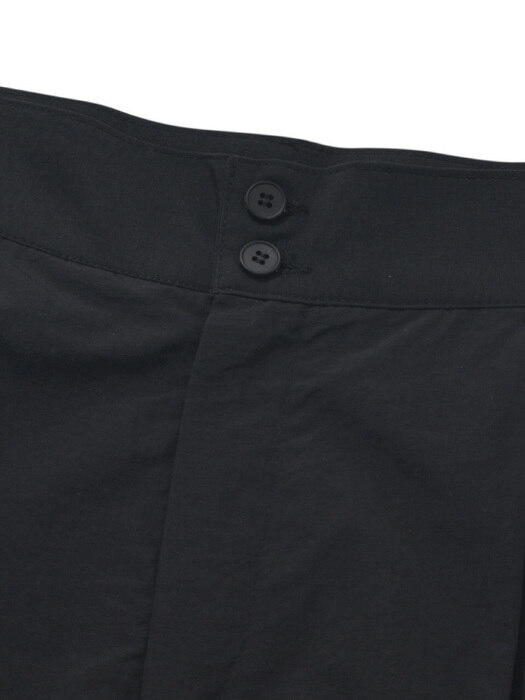 Linen Wide Two-tuck PANTS BLACK
