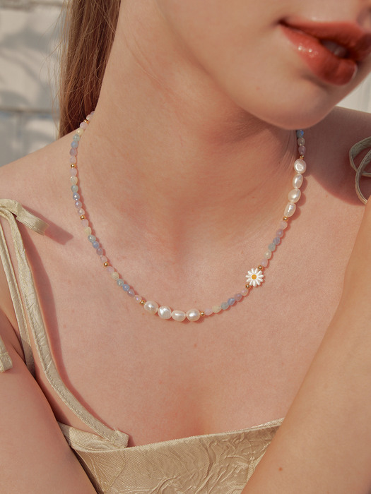 [2SET] pastel moment daisy necklace+pastel moment daisy bracelet