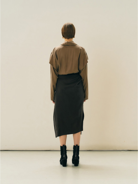 Wrapping Skirt, Brown