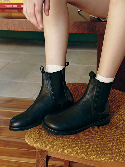 DREW rounded chelsea boots - 3color 2.8cm 라운드 레더 첼시부츠