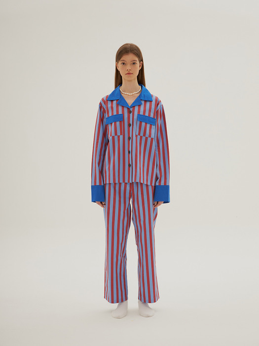 (W) Therapist PJ Shirts, Red Striped