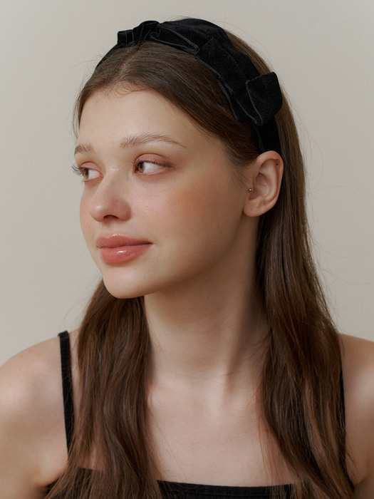 velvet layered ribbon hair band