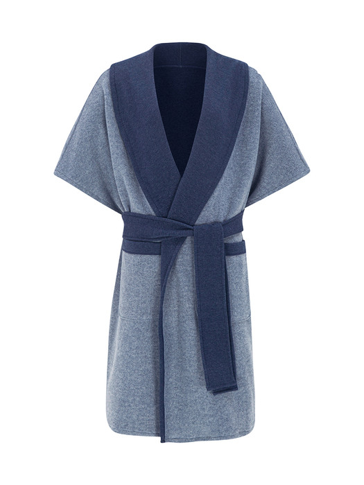 Soft touch lounge robe _Navy
