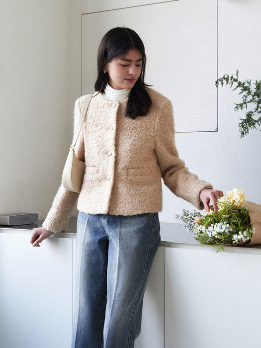 Env wool tweed jacket - beige