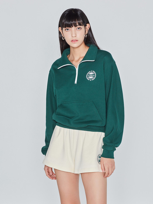 HALF ZIP UP CREWNECK (GREEN)