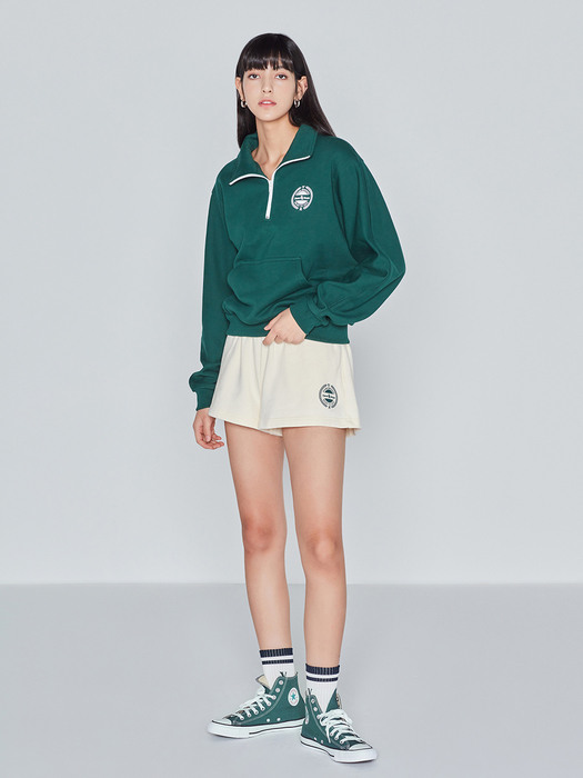 HALF ZIP UP CREWNECK (GREEN)