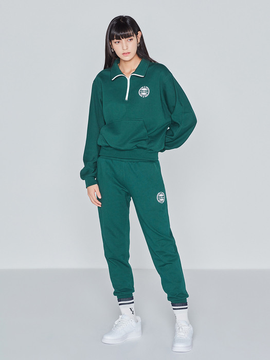 HALF ZIP UP CREWNECK (GREEN)