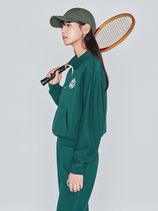 HALF ZIP UP CREWNECK (GREEN)