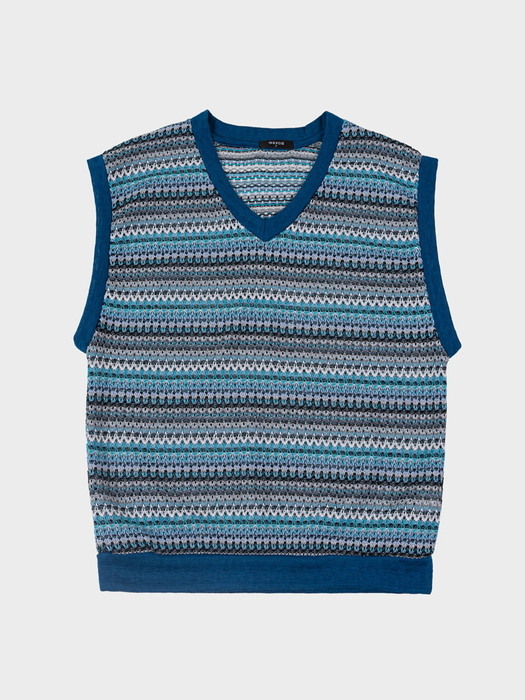 Nordic Knit Vest (Blue)