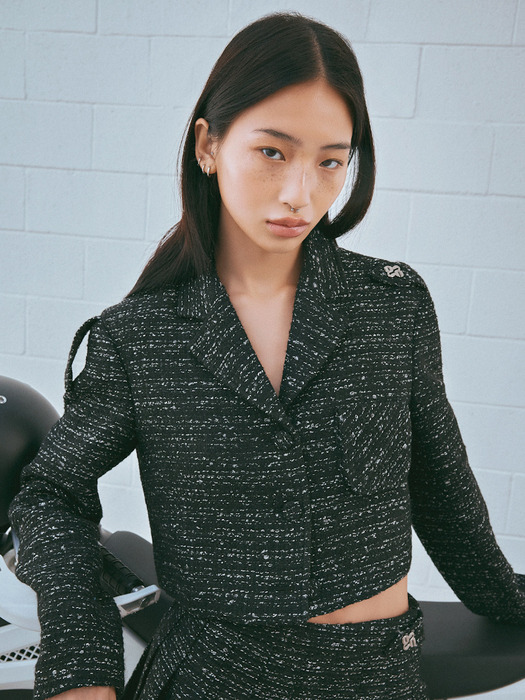 NELLE TWEED JACKET(BLACK)