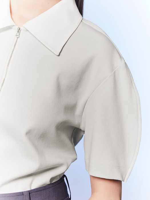 Volume Sleeve Collar Jersey Top  Mint (KE3340M07L)