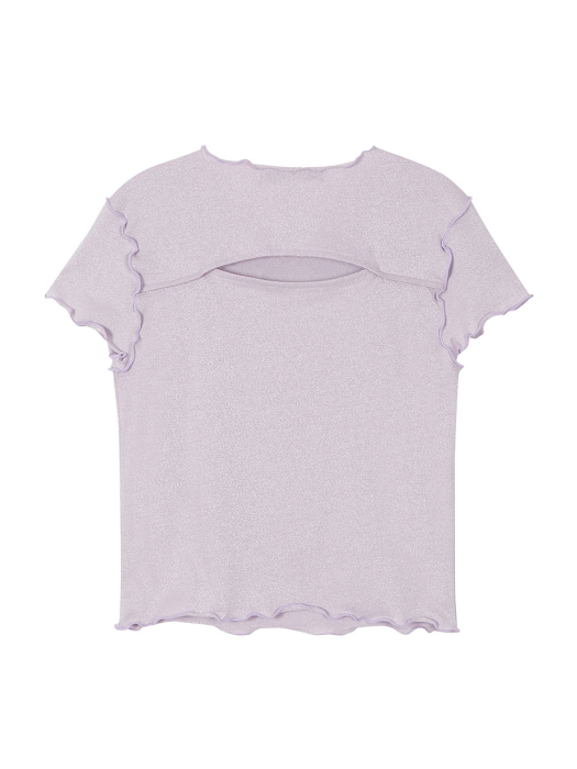Metallic Cropped T-shirt in Purple VW3ME266-82