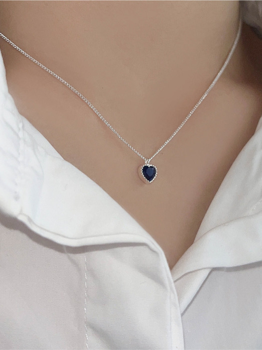 [92.5 silver]love de sapphire necklace