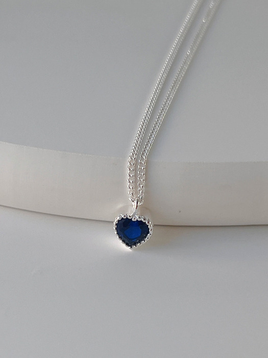 [92.5 silver]love de sapphire necklace