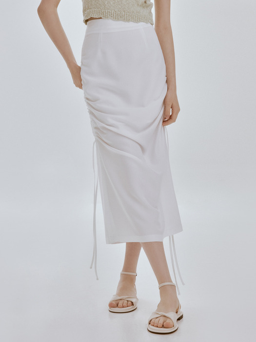 Smooth string skirt (white)