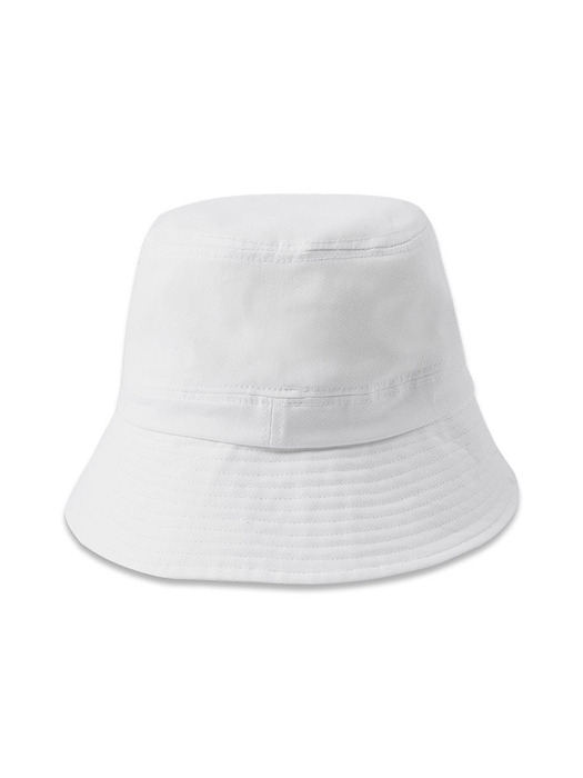 logo patch bucket hat white