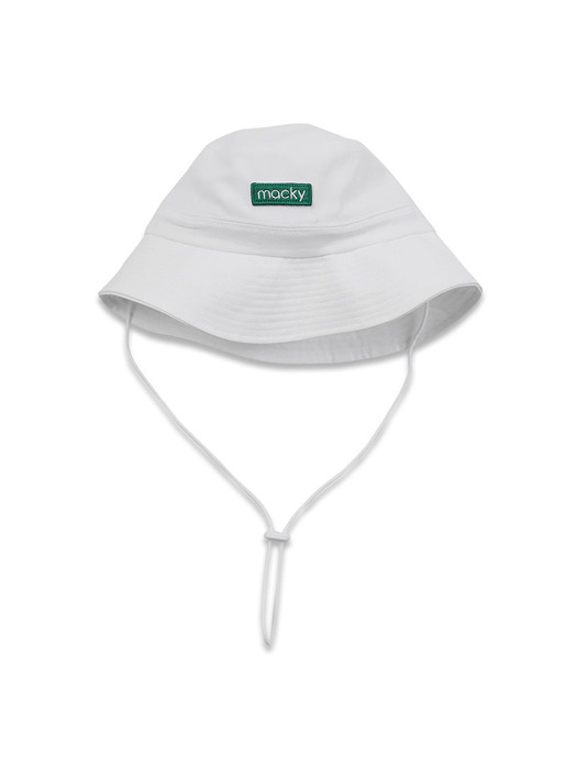 logo patch bucket hat white