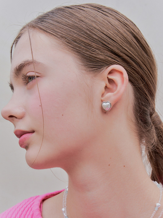 ariel heart pearl earring