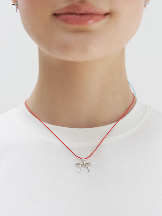 Romance Mini Ribbon String Necklace (RED)