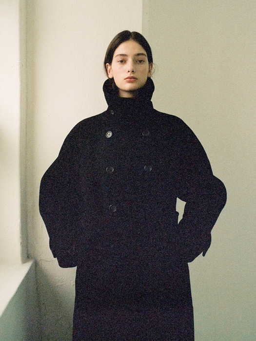 킨더살몬]Madison Double Coat Black
