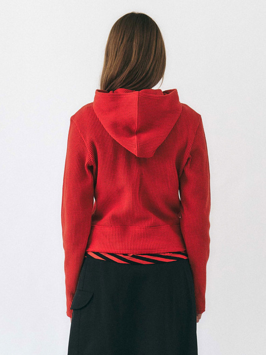 Hatch Waffle Hoodie (Red)