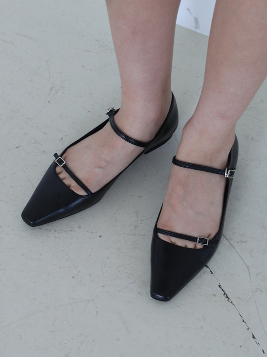 strap flat shoes_23521_black