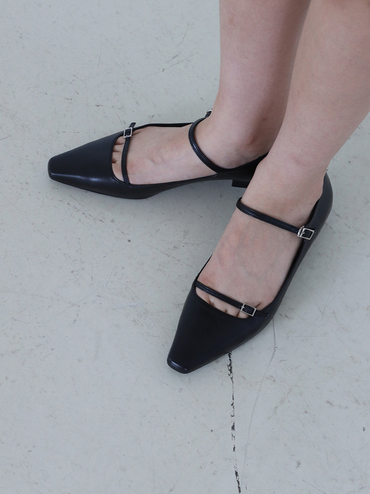 strap flat shoes_23521_black