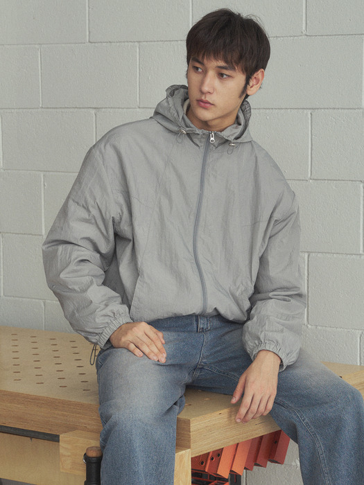 O30008 Glossy windbreaker_Gray