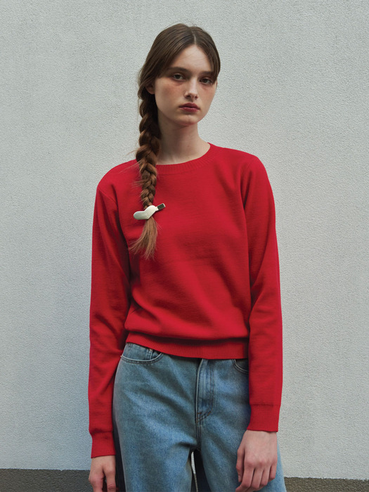 Back cut-out knit (Red)