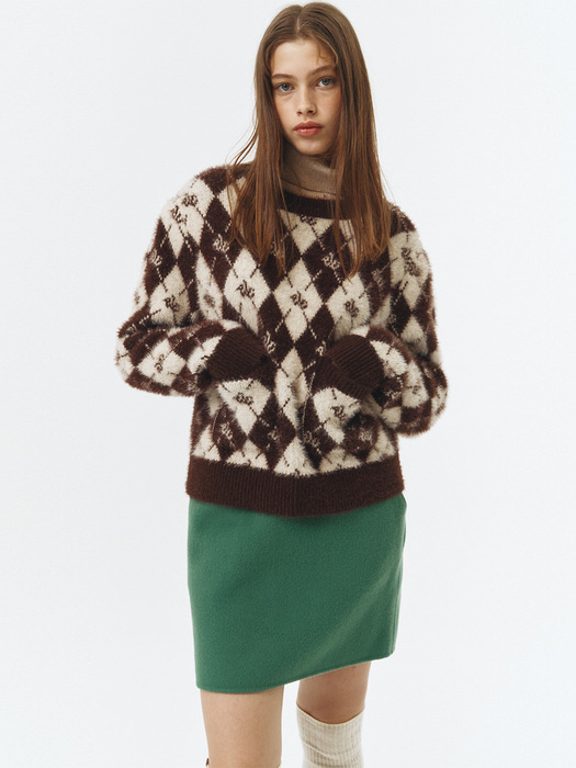 Sofia VC Logo Argyle Knit Pullover VC239OPO005M