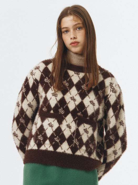 Sofia VC Logo Argyle Knit Pullover VC239OPO005M