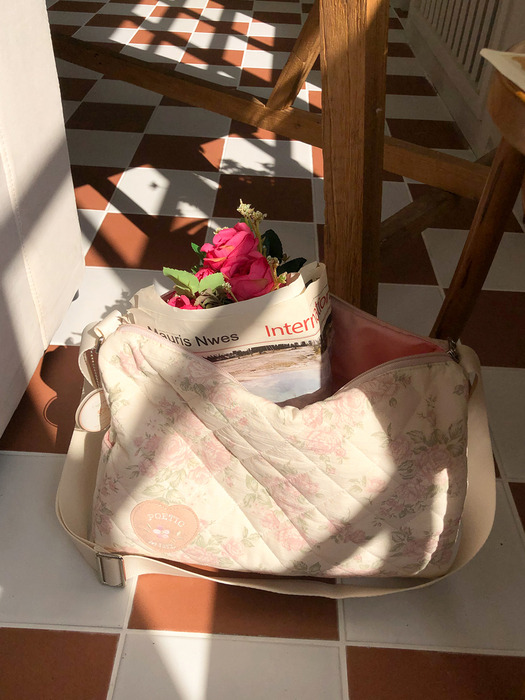 Quilted duffel bag_mauve rose