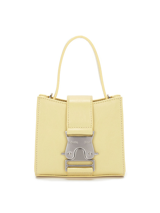 SQUARE MINI LEATHER BUCKLE BAG IN YELLOW